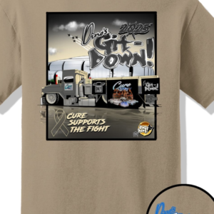 Dino's Git Down x Cure Realty 2025 Tan Event Shirt