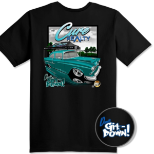 Dino's Git Down x Cure Realty 2025 Black Event Shirt